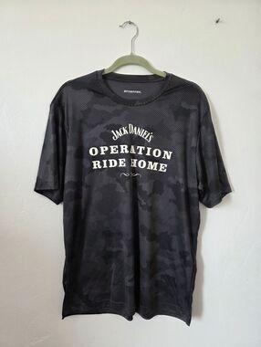Jack Daniels Operation Ride Home T-shirt  Camo Bartender Barmaid Theme Night L